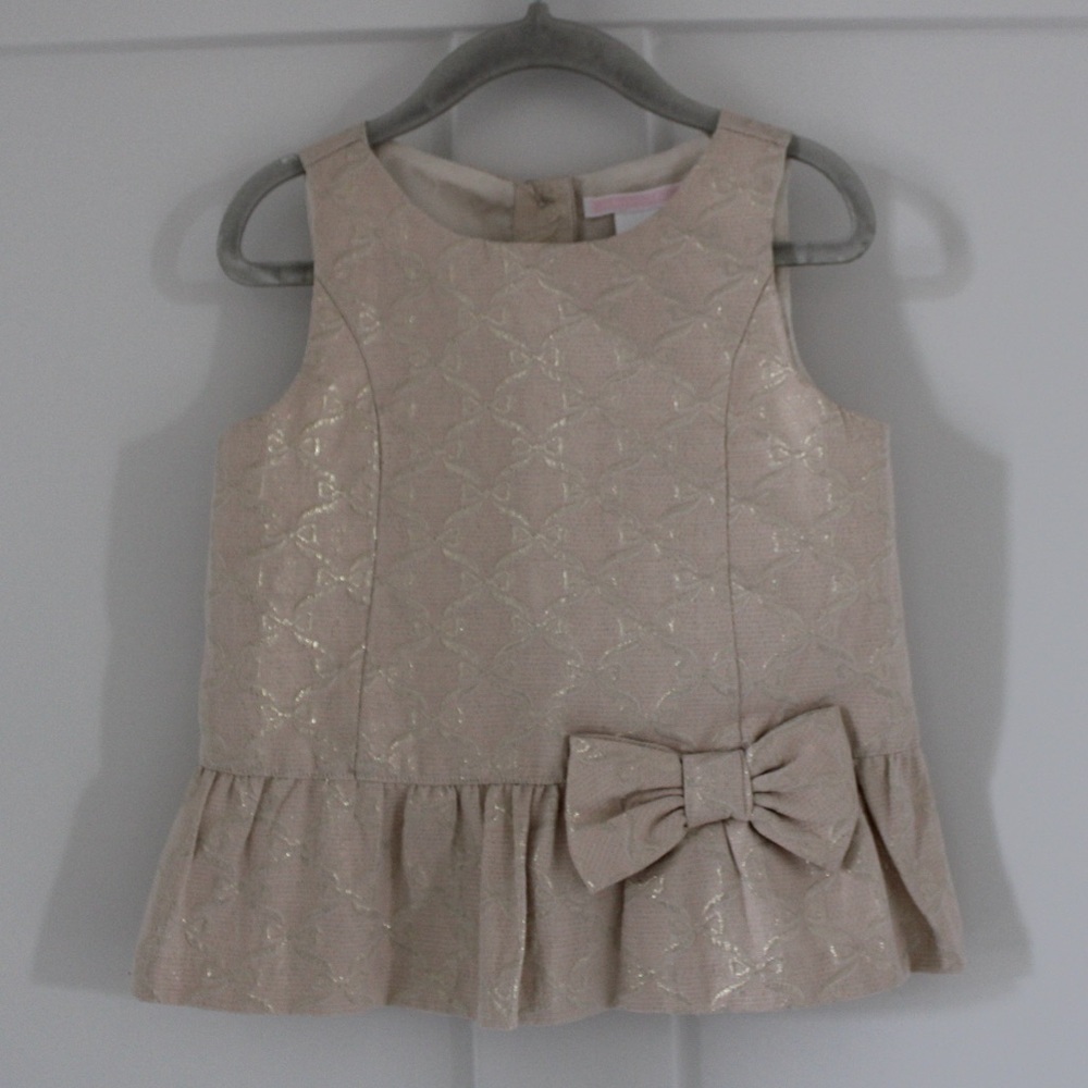 Janie and Jack Gold Textured Sleeveless Blouse